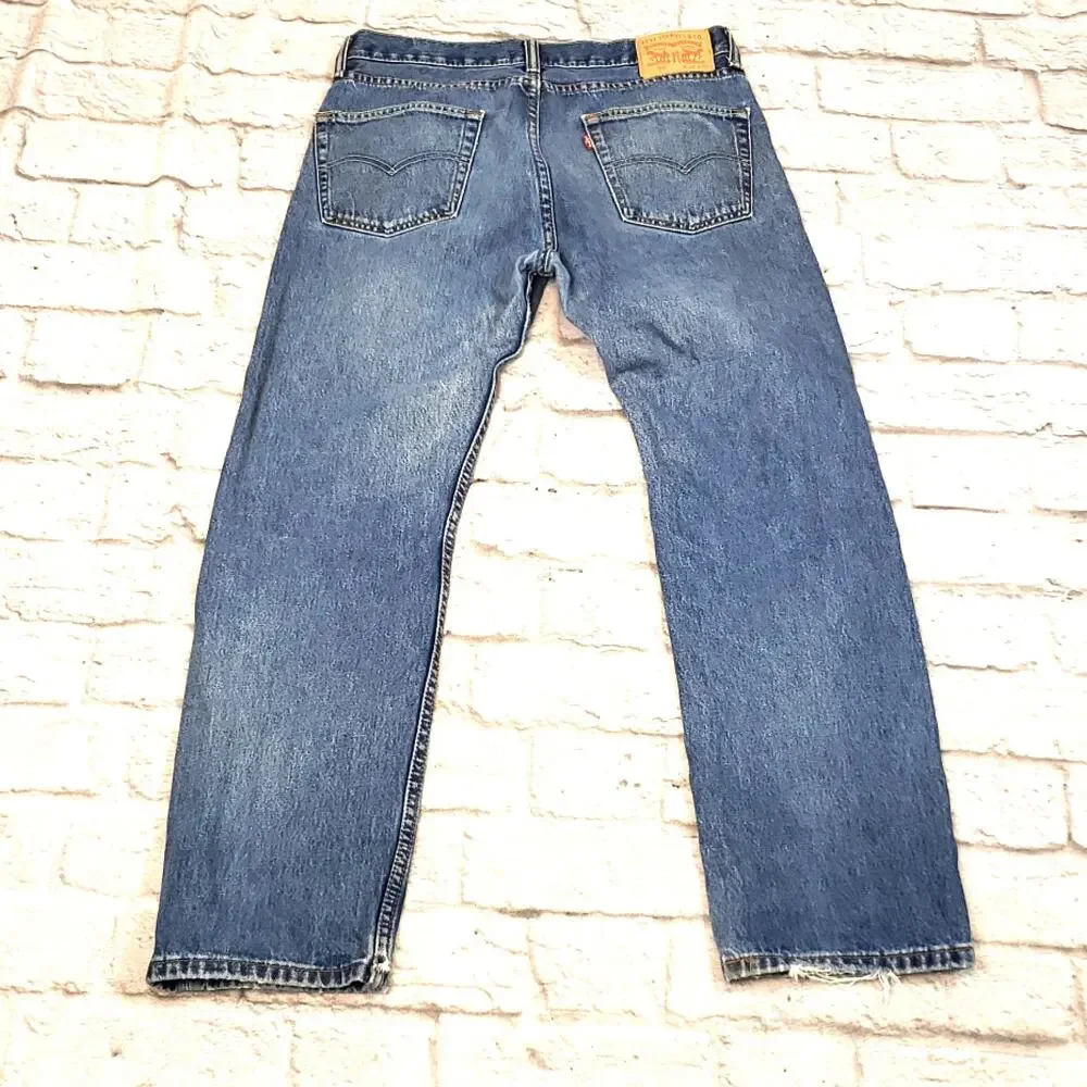 Levi's 505 Men's Jeans 33x30 Regular Straight Distressed Grunge 100% Cotton
